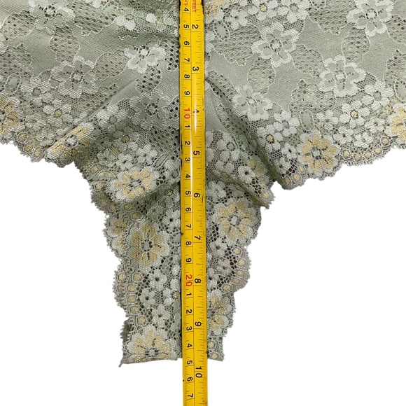 Bralette Lace Cami Mint Green Floral Set Size Large - Picture 12 of 14